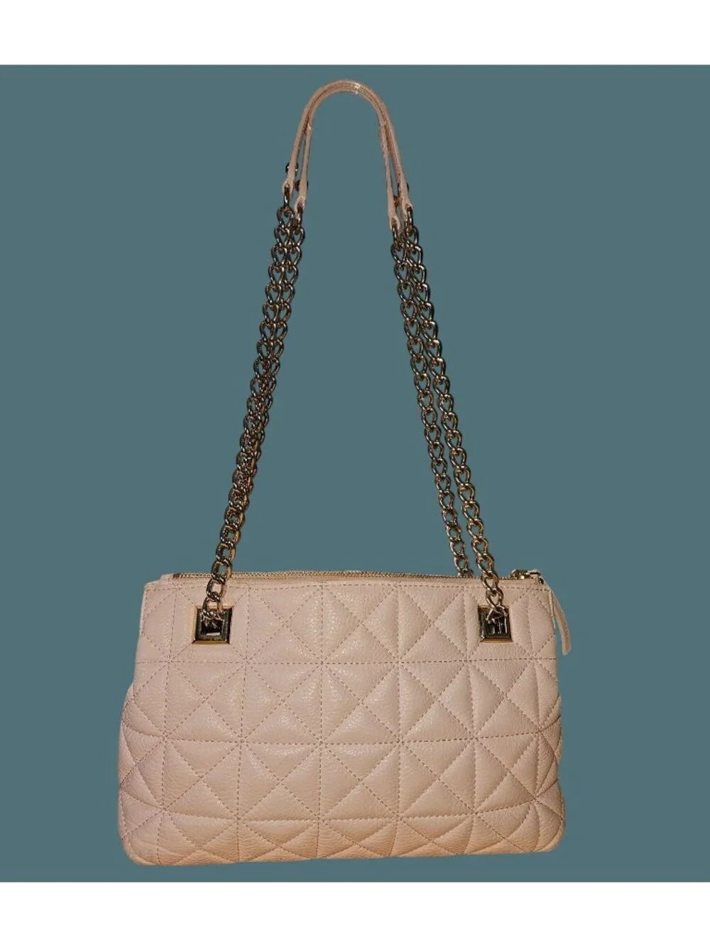Kate Spade Leather Pink Quilted Classic Feminine Quiet Luxury Shoulder Chain Bag